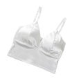 thumbnail image 3 of Sujetador sexy para mujer, chaleco pequeño, top de tubo sedoso, ropa interior de verano con cuello en V, color blanco Noticed AP001263-01B, 3 of 7