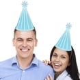 thumbnail image 2 of Big Dot of Happiness Blue Stripes - Cone Happy Birthday Party Hats for Kids and Adults - Set of 8 (Standard Size), 2 of 7