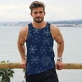 thumbnail image 6 of Cauagu Snowflake Dark Blue Print Men's Sleeveless Muscle Shirts,Tank Tops Quick Dry Workout Tank Top Gym Muscle Tee Fitness Bodybuilding T Shirt for Men-Small, 6 of 7