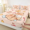 thumbnail image 3 of Homewish Cartoon Capybara 4pcs Bed Sheets For Children Teens,Kawaii Wildlife King Sheets,Cute Animal Super Cozy Sheet Set,Breathable Home Decor, 3 of 7