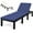 Navy/Off white, variant on Costway Patio Rattan Lounge Chair Chaise Recliner Adjust Cushion Navy & Off White Cover