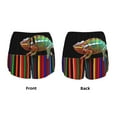 thumbnail image 3 of Balery Chameleon Panther On Colored Pencils Pattern Women's Running Shorts with Liner 2 Pockets Elastic Workout Athletic Gym Yoga Shorts-X-Large, 3 of 7