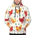 thumbnail image 2 of Bingfone Flower Chicken Men's Drawstring Hoodie Long Sleeve Pocket Sweatshirts-3X-Large, 2 of 6