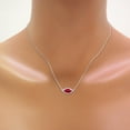 thumbnail image 2 of RYLOS Necklace Sterling Silver 925 Lucky Eye Necklace Marquise Gemstone &  Diamonds Pendant 18" Chain 12X6MM Ruby July Birthstone Womens Jewelry Silver Necklace, 2 of 7