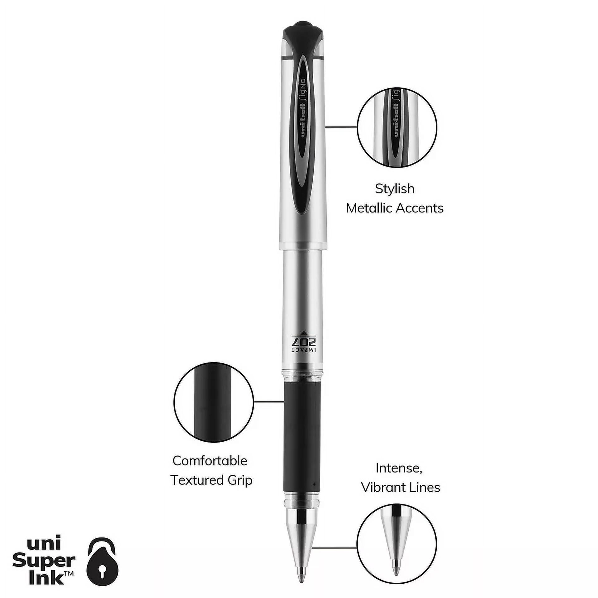 CIRCLE- Uni-Ball Signo 207 Impact Gel Pen Bold Point Black Ink (65800)