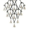 thumbnail image 4 of DecMode 22" Black Metal Teardrop Windchime with Bells and Chain Ring Hanger, 4 of 6