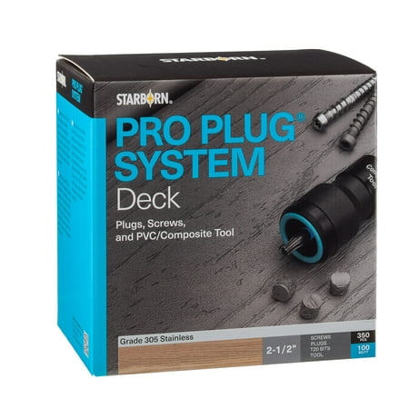 

Pro Plug PVC Plugging System for Wolf Weathered Ipe Decking - Stainless Steel #10 x 2-1/2 Screws - 1050 pcs for 300 Sq. Ft