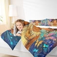 thumbnail image 3 of Castle Fairy Cartoon Black Girl Twin Size Bedding 7-Piece for Teens,Watercolor Flying Butterflies Bedding Comforter Set,Brown Blue, 3 of 7