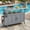 Grey, variant on Harper & Bright Designs Outdoor Extendable Kitchen Island with Wheels, Patio Kitchen Cart with Foldable Stainless Steel Top, Portable Prep Station with Storage Cabinet and Towel Rack for Garden, Grey