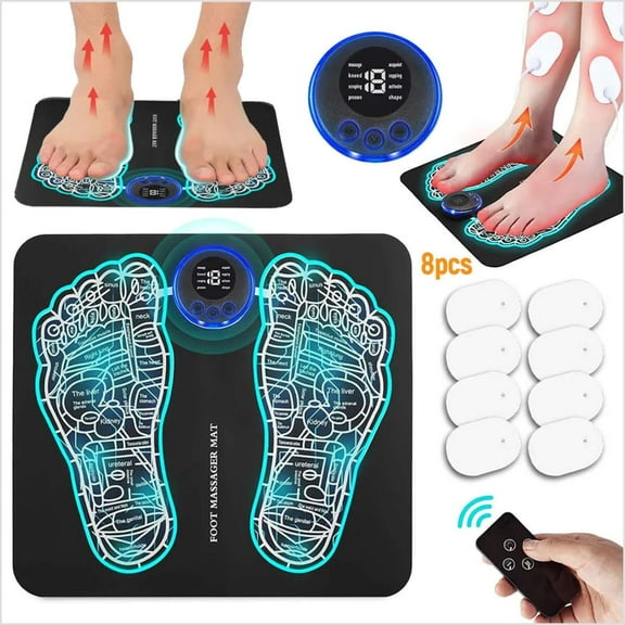 Electric EMS Foot Massager Leg Reshaping Pad Feet Muscle Stimulator Mat Remote