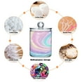 thumbnail image 3 of 4 Pack Bathroom Canisters Transparent Storage Jar for Cotton Ball, Swab, Floss Cute Pastel Rainbow Swirl, 3 of 6
