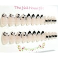 thumbnail image 2 of Cats and Bats Galore French Manicure Glossy Short Almond Press On Nails - 24 Pieces - Artificial Nail Kit - Halloween Nails, 2 of 5