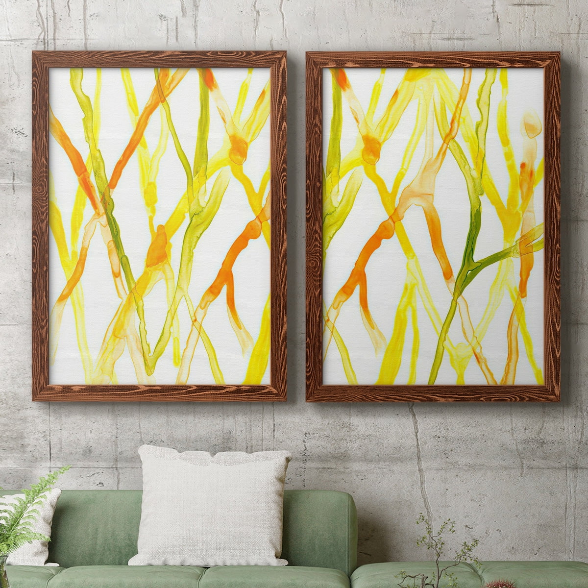 Runnel III - Premium Framed Canvas 2 Piece Set - Ready to Hang