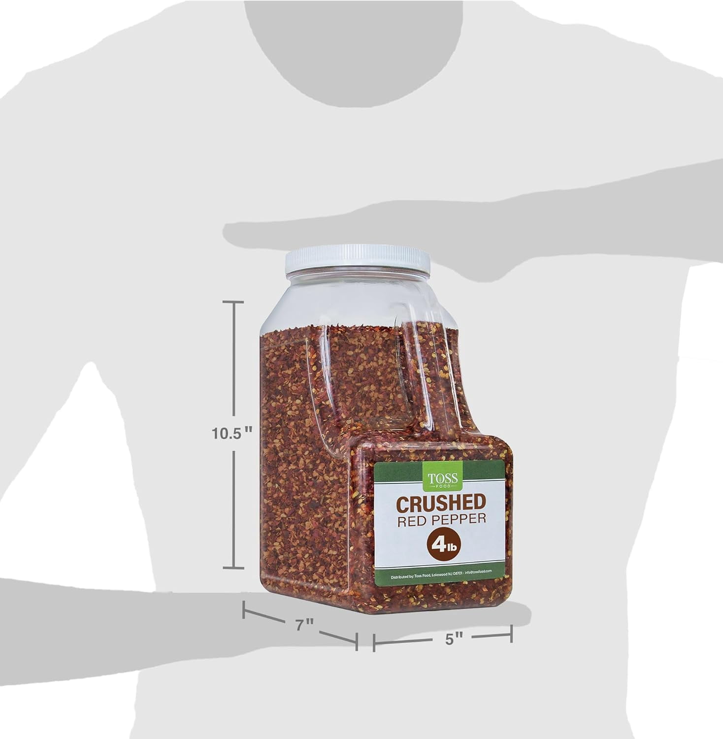 Toss Crushed Red Pepper Flakes, Red Chili Bulk Spice 4 lb Container