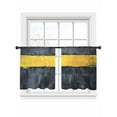 thumbnail image 2 of Black Yellow Sheer Curtains 54 Inches Long 2 Panels Oil Painting Light Filtering Semi Sheer Window Curtains Drapes for Bedroom Living Room 52"x54", 2 of 7