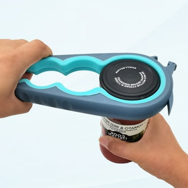 The Bottle and Can Opener is great for people with weak hands, seniors with arthritis and anyone with reduced strength, and the Mutil Bottle Opener opens lids with ease (Blue and Gray)