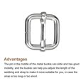 thumbnail image 3 of Slides Buckles, 30 Pack 15x15x3.8mm Metal Roller Pin Buckles, Silver Tone, 3 of 5