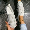 thumbnail image 2 of Miluxas Women's Flats Shoes Ballet Flats Fashion Round Toe Comfortable Sequined Flats Dressy Loafers for Women White 9.5(43), 2 of 9