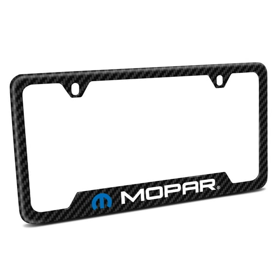 iPick Image for Mopar Black Carbon Fiber Texture ABS Plastic 50 States License Plate Frame, Official Licensed