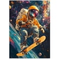 thumbnail image 7 of Astronaut Skateboarding in Space Wall Art Canvas Prints Poster - Cosmic Skateboarder Galaxy Universe Decor - Colorful Artwork for Home Bedroom Living Room Office Wall Decor-frame-, 7 of 7