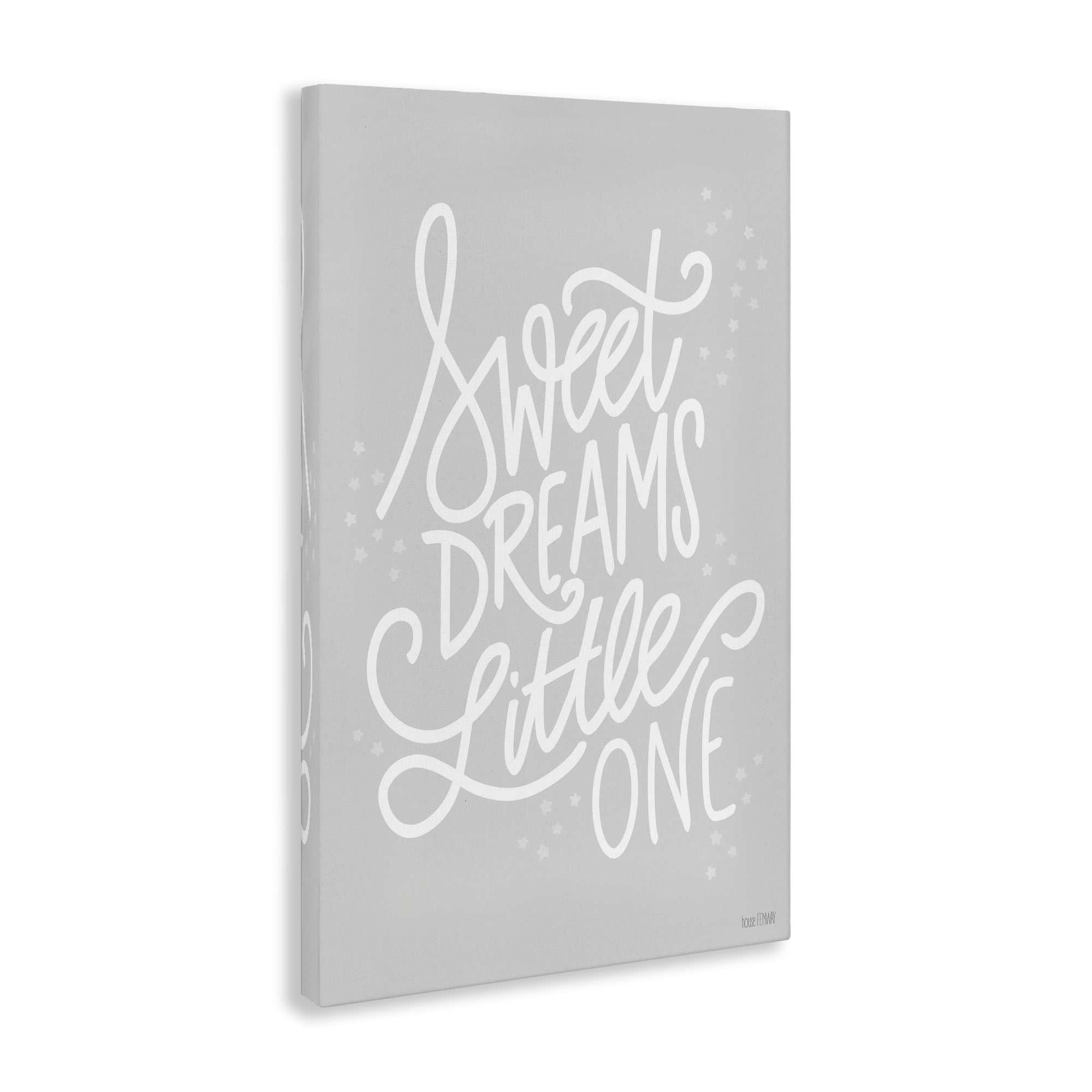 Stupell Industries Sweet Dreams Little One Typography Painting Gallery Wrapped Canvas Art Print Wall Art, 16 x 24