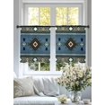 thumbnail image 4 of Southwest Ethnic Style Sheer Curtains 45 Inches Long 2 Panels BlueTribe Retro Geometric Light Filtering Semi Sheer Window Curtains Drapes for Bedroom Living Room 52"x45", 4 of 7