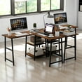 thumbnail image 4 of Gymax L Shaped Corner Computer Desk Study Table w/Storage Shelves Black, 4 of 10