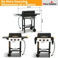 thumbnail image 3 of 3-Burner Propane Gas Grill with Cast Iron Grates, 252 Sq. In. BBQ Grilling Space, Foldable Side Shelves for Portable Outdoor Patio Camping, Black, 3 of 7