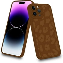 for iPhone 14 Pro Max Case Silicone Cute Brown Leopard Print Pattern Slim Fit Cover with Cheetah Print for Women Girls Protective Phone Case for iPhone 14 Pro Max 6.7 Inch
