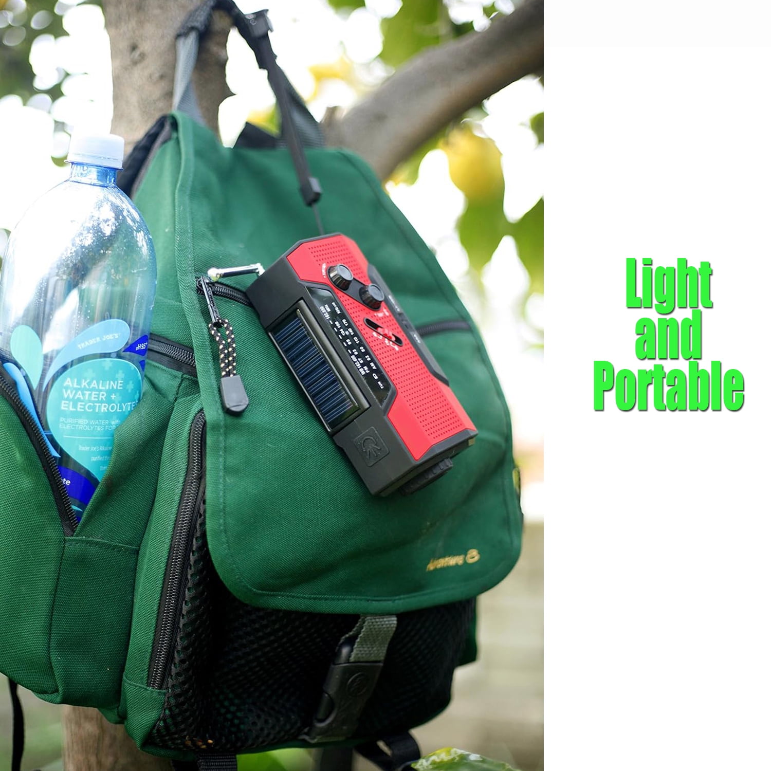 VIEROLA Solar Crank Radio, Portable Emergency Weather Radio with AM/FM/Noaa Mode, Comes with 2000mAh Power Bank and Flashlight