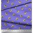 thumbnail image 2 of Soimoi Purple Cotton Voile Fabric Stripe & Skull Halloween Fabric Prints By Yard 56 Inch Wide, 2 of 3
