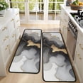 thumbnail image 4 of Kitchen Rugs Sets Of 2,Black Gray Gold Marble Pattern Anti Fatigue Kitchen Mat Rugs Non Slip Washable,Decorative Kitchen Floor Mats for Kitchen,Sink,Laundry,17"x47"+17"x47", 4 of 5