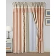thumbnail image 2 of Chezmoi Collection Linnea 4-Piece Luxury Blush/Neutral/Taupe Cherry Blossom Floral Embroidery Window Curtain Panel Set with Sheer Backing Valance Tassels, 120 inch x 84 inch, 2 of 9