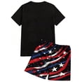 thumbnail image 4 of GrmtClth Usa Flag 2 Piece Outfits for Men Patriotic 1776-2026 T-Shirt and Shorts Set Lightweight Short Sleeve Outfit Trendy Elastic Drawstring Clothes Watermelon Red L, 4 of 4