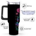 thumbnail image 2 of Skull and Flower Stainless Steel Insulated Mug with Lid and Handle, 40oz, 2 of 4