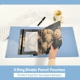 thumbnail image 5 of Wobogo Cute Teddy Bear Doll Pencil Pouch with 3 Ring Binder Holes Set of 2 for Learning Tools, 5 of 6