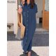 thumbnail image 1 of ZANZEA Lapel Neck Half Sleeve Button Dress Oversized Women Elegant Vestido Female Fashion Causal Elegant Sundress Long Robe 20235XL Gao Jinjia LED, 1 of 2