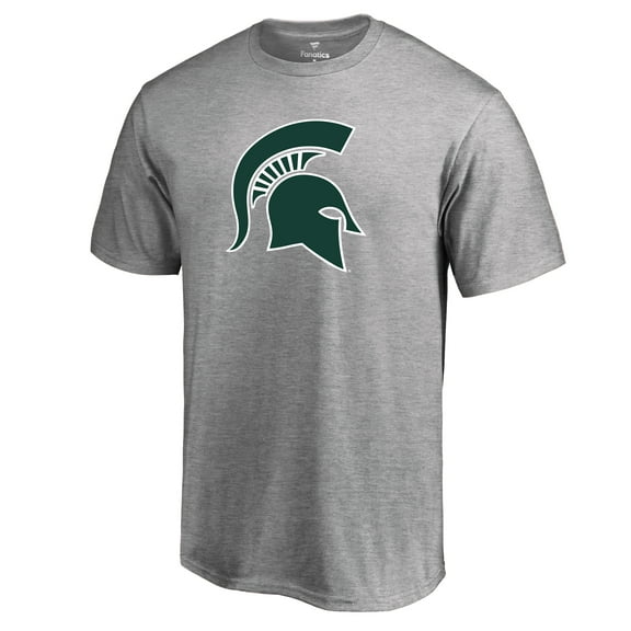 Men's Ash Michigan State Spartans Primary Team Logo T-Shirt