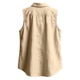 thumbnail image 6 of Sleeveless Shirt for Men Button Front Shirts Casual Pocket Top Soft Linen Shirt Daily Wear Tank Top, 6 of 8