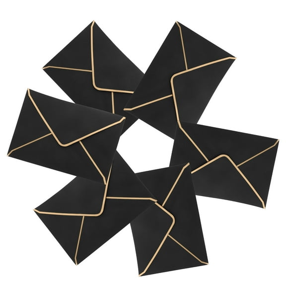 UPOUART Kraft Paper Envelope Black 10Pcs for Wedding Invitations and Cards