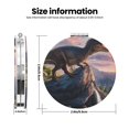 thumbnail image 3 of Uemuo Sunset Cliff Dinosaur Print Compact Portable Pocket Makeup Mirror - Leather Cover, Elegant Travel Cosmetic Mirror for Purse, Pocket, and Handbag-Round Shape, 3 of 9