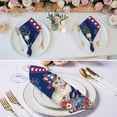 thumbnail image 3 of 4th of July Cloth Napkins, Independence Day Patriotic Flowers Cats Navy Blue Washable and Reusable Dinner Napkins Set of 8, Table Napkin for Kitchen Party Birthday Wedding Hotel Housewarming 20"x20", 3 of 9