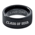 thumbnail image 2 of Tungsten Graduating Class Of 2019 Engraved Love Dad Band Ring 9mm Men Women Comfort Fit Black Flat Cut Brushed Polished, 2 of 4