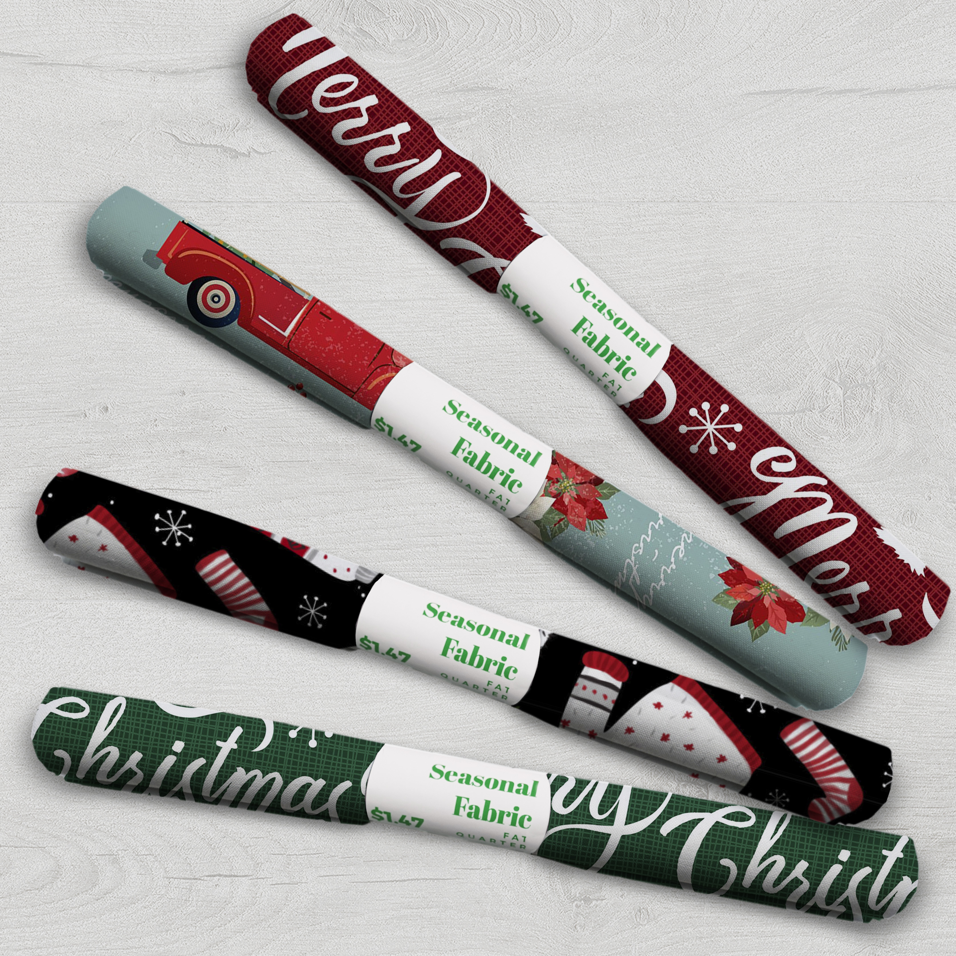 David Textiles, Inc. Christmas Fat-quarter Precut Assortment, 60 pieces