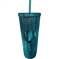 Starbucks 2023 Blue Chrome Studded Venti 24oz Tumbler with Straw