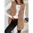 thumbnail image 6 of SHEWIN Womens Fleece Vest Sherpa Jackets Button Down Sleeveless Long Vest Winter Fall Warm Coat Outerwear, 6 of 10