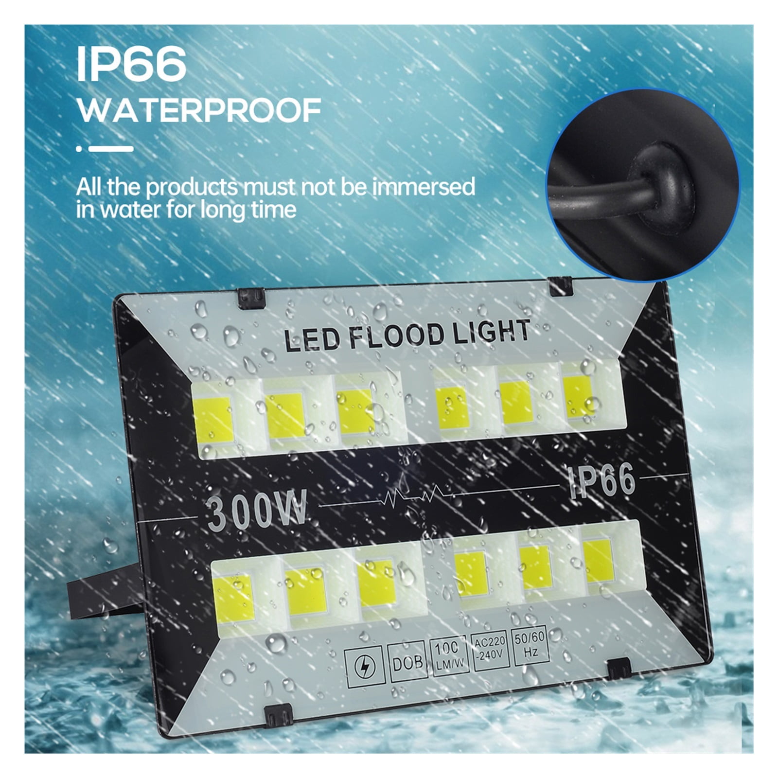 LED Flood Light 50W 100W 200W 300W Luces Exterior Outdoor Lighting LED Spotlight LED Street Lamp IP66 Waterproof Wall Light
