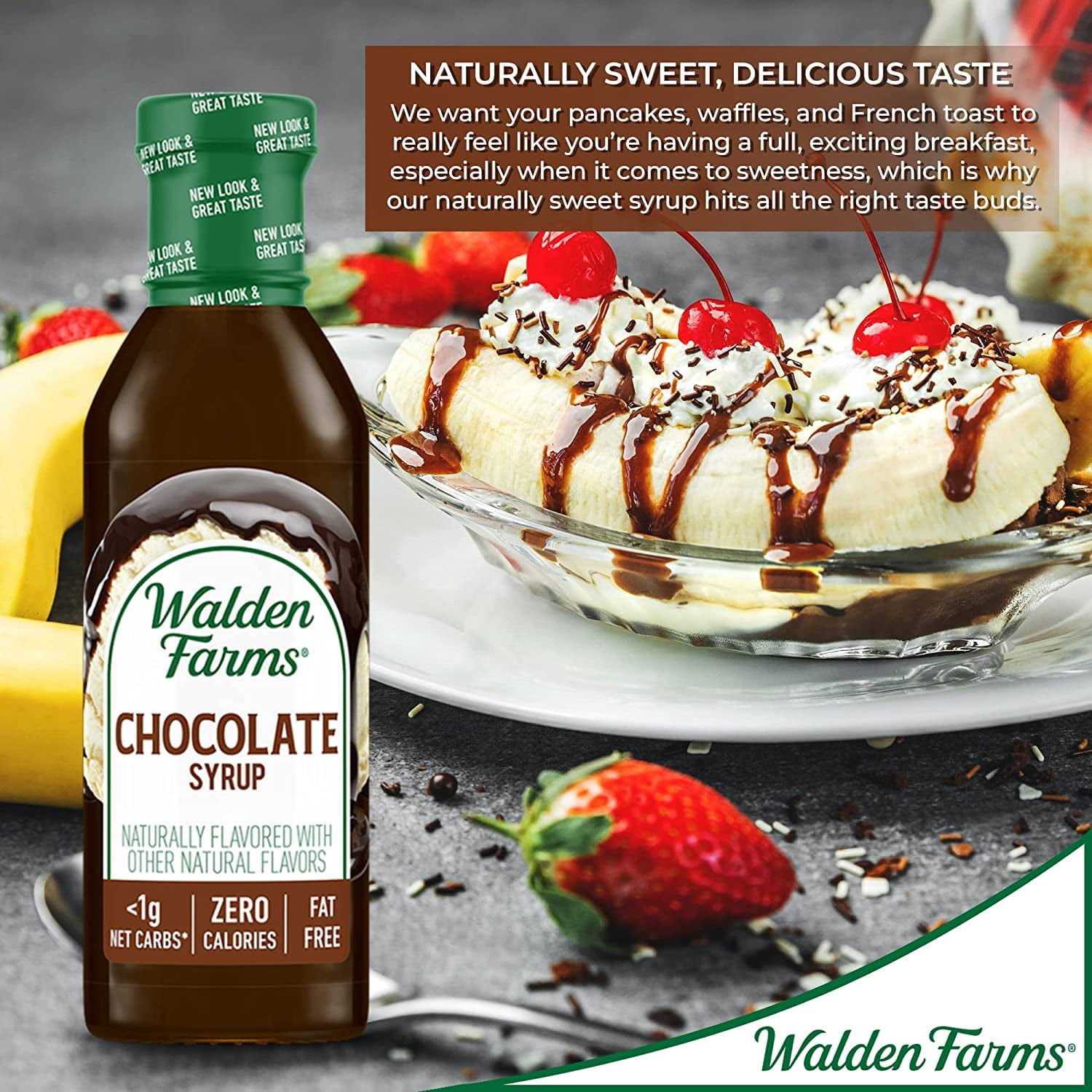 Walden Farms Chocolate Syrup, 12 oz., 0g Net Carbs Keto Friendly, Non-Dairy, No Gluten, and Sugar Free, Sweet and Delicious Flavor for Pancakes, Waffles, French Toast, 6 Pack