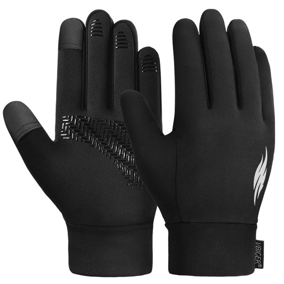 Vbiger Kids Gloves for Winter Gloves for Boys Girls Touchscreen Gloves Sports Gloves for Kids Aged 10-12 Years Old, Black, L