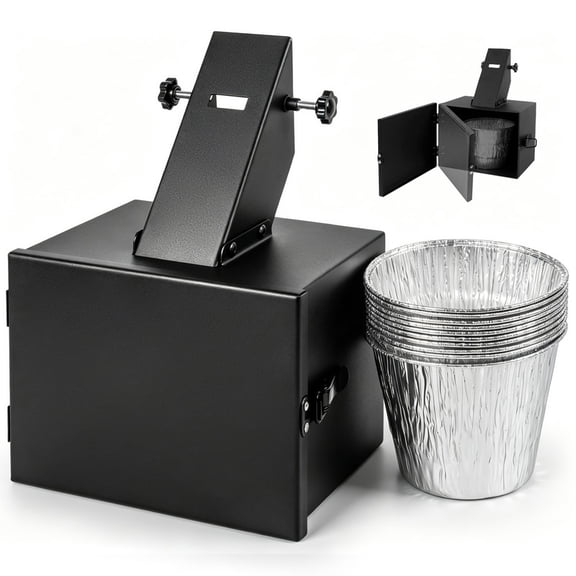 Pellet Grill Grease Bucket with 10 Foil Liners – Smoker Grease Bucket & Drip Bucket, Enclosed Side Mount Grease Catcher for Compatible Pellet Grills and Smokers